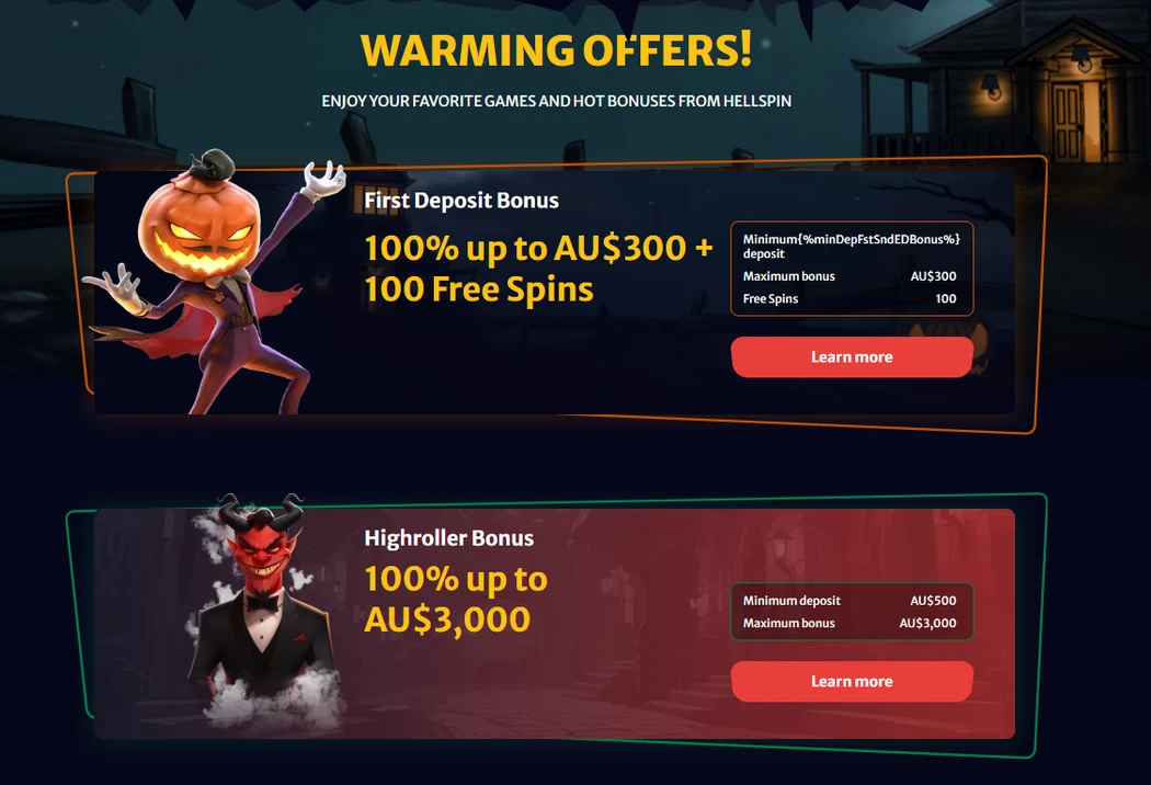Hellspin bonus code Australia