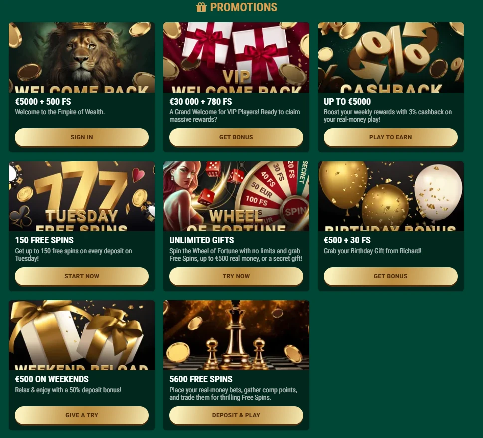 Richard casino bonus codes & Free chip Richard Casino no deposit bonus