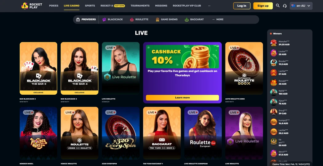 RocketPlay Casino games