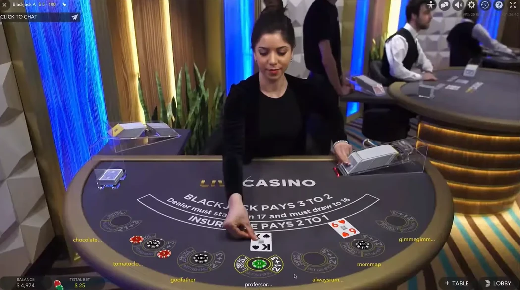 Live blackjack casino