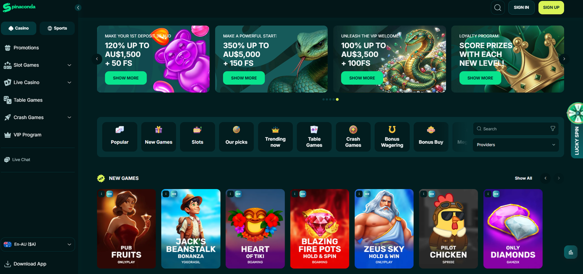 Spinaconda Casino Australia