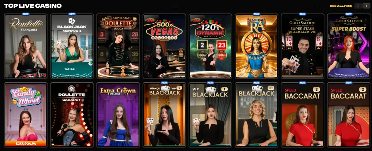 Spinsy Casino live dealer games Spinsy live games