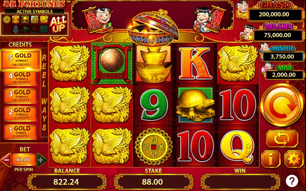 88 Fortunes Casino slot games